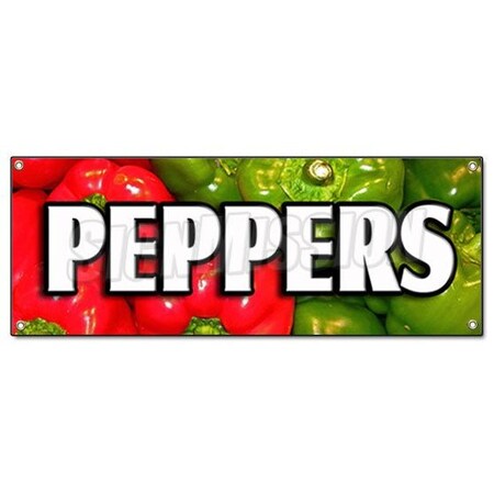 Signmission PEPPERS BANNER SIGN hot spicy sweet jalapeno green hot bell fresh banana B-Peppers